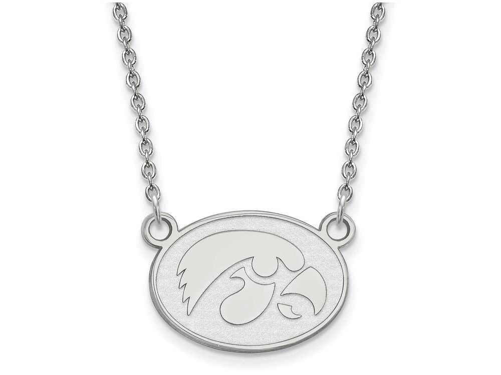 10k White Gold Logoart University Of Iowa Small Pendant Necklace