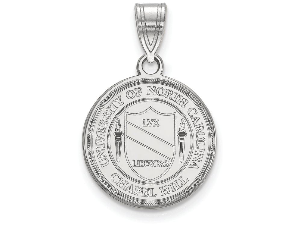 10k White Gold Logoart University Of North Carolina Medium Crest Pendant