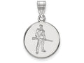 10k White Gold Logoart West Virginia University Medium Disc Pendant