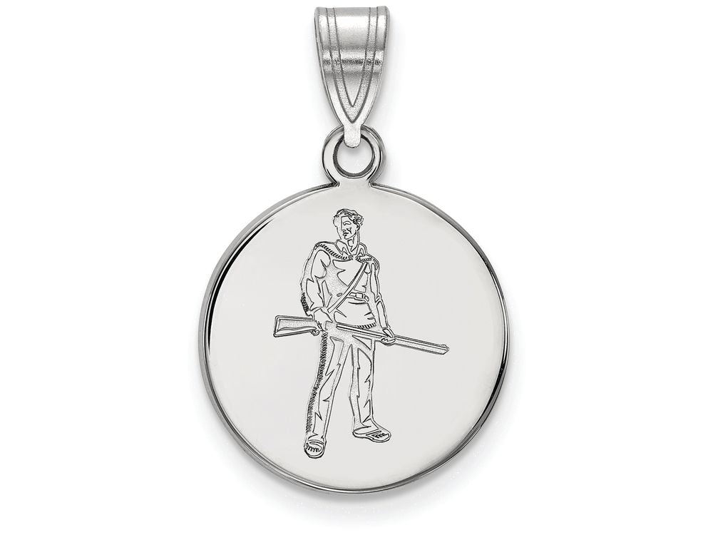 10k White Gold Logoart West Virginia University Medium Disc Pendant