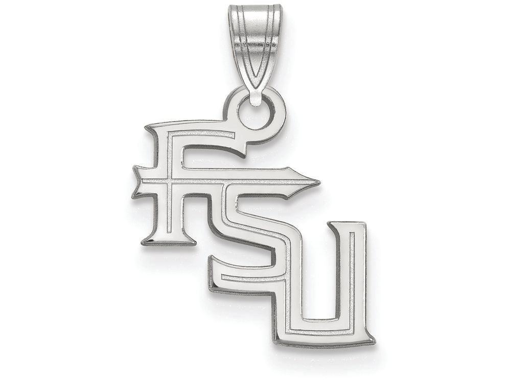 10k White Gold Logoart Florida State University Small Pendant