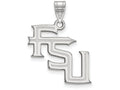 10k White Gold Logoart Florida State University Large Pendant