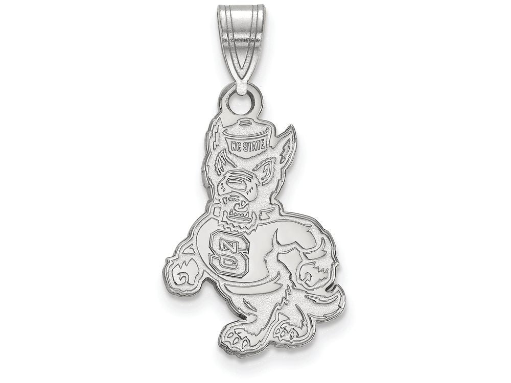 10k White Gold Logoart North Carolina State University Large Pendant
