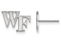 10k White Gold Logoart Wake Forest University Extra Small Post Earringss