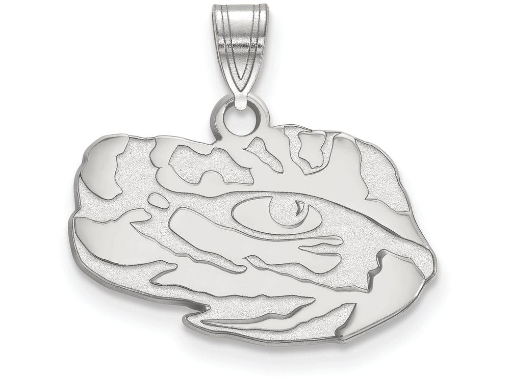 10k White Gold Logoart Louisiana State University Small Pendant