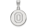 10k White Gold Logoart Ohio State University Medium Disc Pendant
