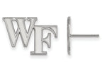 10k White Gold Logoart Wake Forest University Small Post Earringss
