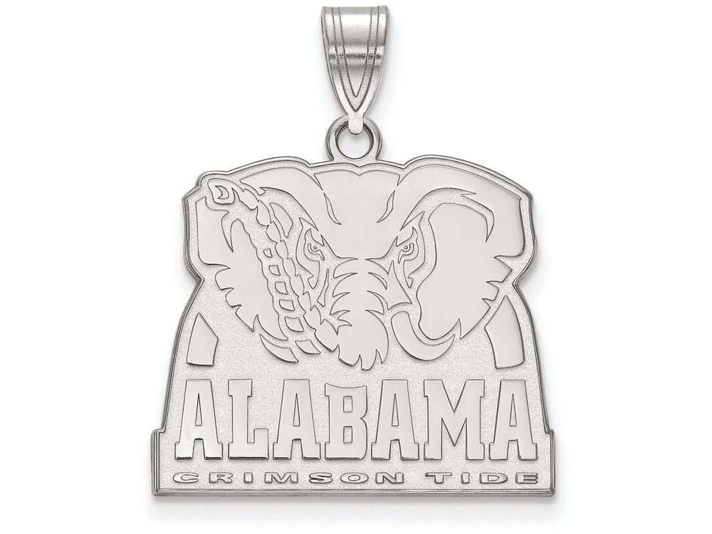 10k White Gold Logoart University Of Alabama Large Pendant