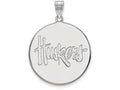 10k White Gold Logoart University Of Nebraska Extra Large  Disc Pendant