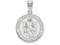 10k White Gold Logoart Virginia Tech Large Crest Pendant Necklace