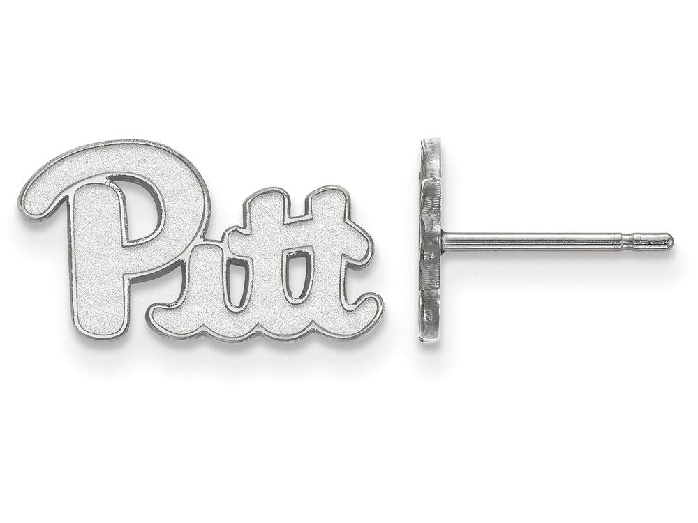 10k White Gold Logoart University Of Pittsburgh Extra Small Post Earringss