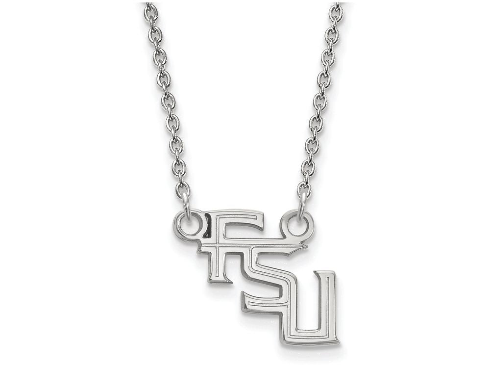 10k White Gold Logoart Florida State University Small Pendant Necklace