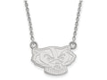 10k White Gold Logoart University Of Wisconsin Small Pendant Necklace