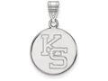 10k White Gold Logoart Kansas State University Medium Pendant