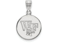 10k White Gold Logoart Wake Forest University Medium Disc Pendant