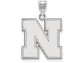 10k White Gold Logoart University Of Nebraska Large Pendant