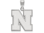 10k White Gold Logoart University Of Nebraska Large Pendant