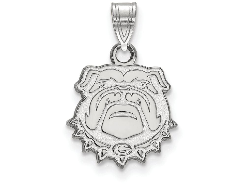 10k White Gold Logoart University Of Georgia Small Pendant