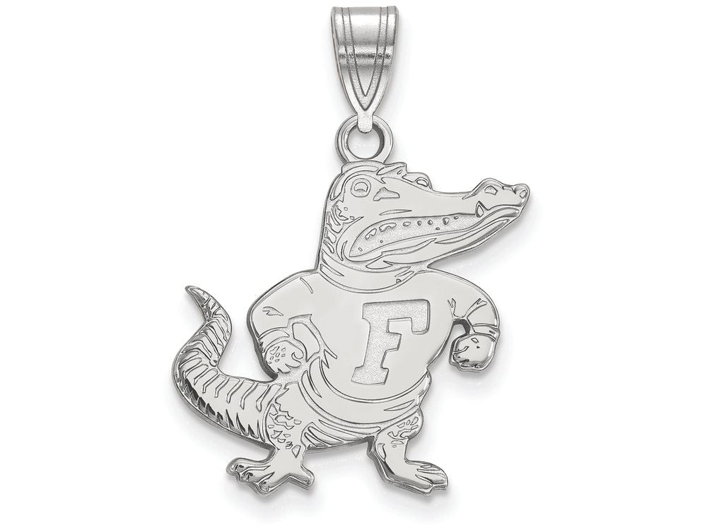 10k White Gold Logoart University Of Florida Large Pendant