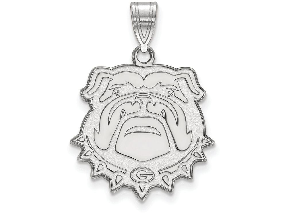 10k White Gold Logoart University Of Georgia Large Pendant
