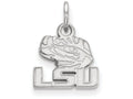 10k White Gold Logoart Louisiana State University Extra Small Pendant