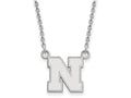 10k White Gold Logoart University Of Nebraska Small Pendant Necklace