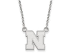 10k White Gold Logoart University Of Nebraska Small Pendant Necklace