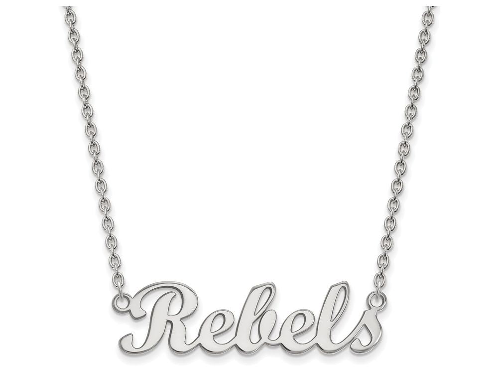 10k White Gold Logoart University Of Mississippi Small Pendant