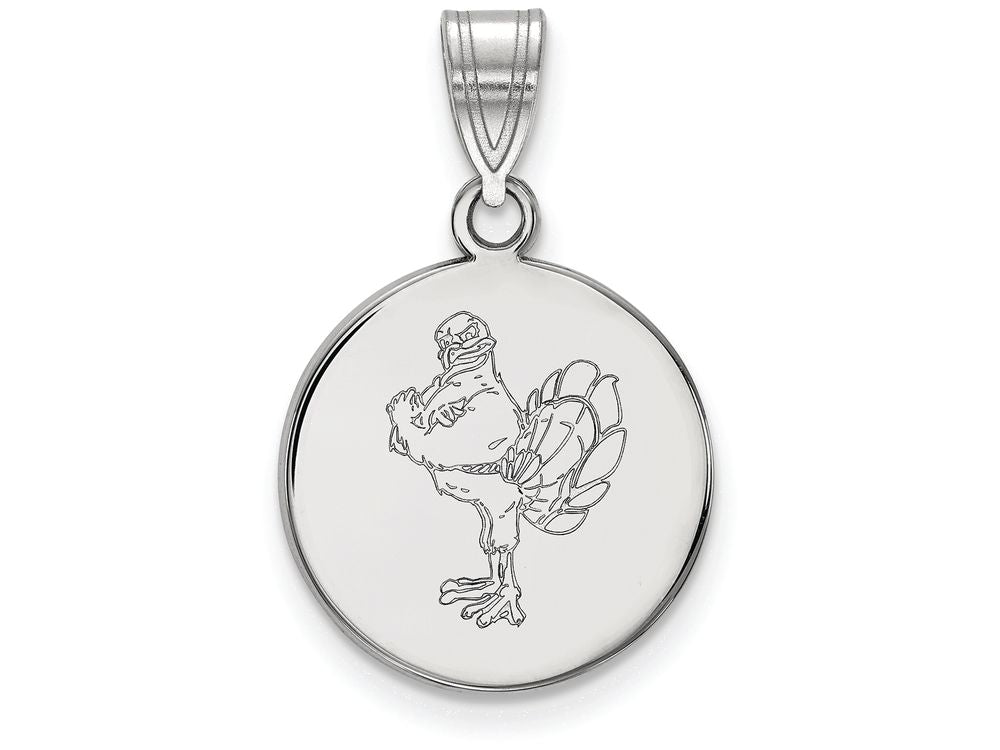 10k White Gold Logoart Virginia Tech Medium Disc Pendant