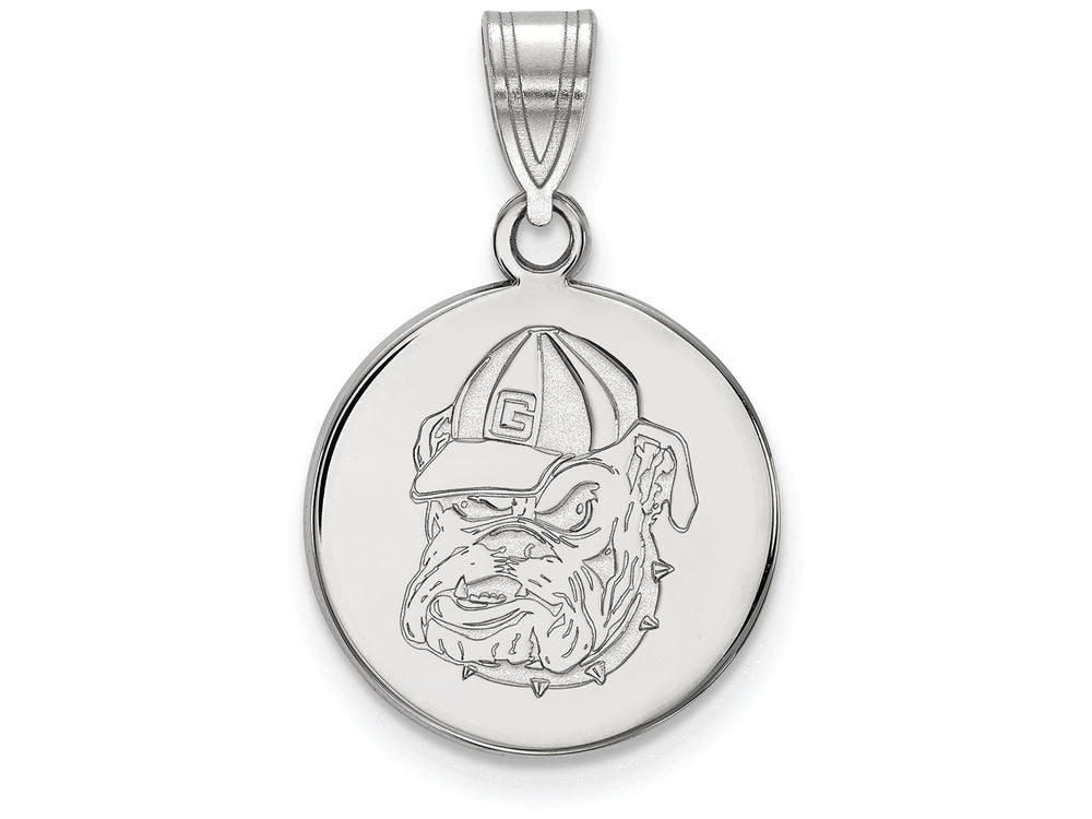 10k White Gold Logoart University Of Georgia Medium Pendant