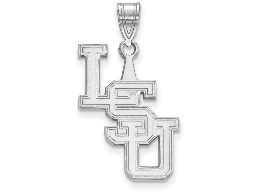 10k White Gold Logoart Louisiana State University Large Pendant