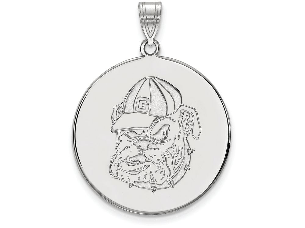10k White Gold Logoart University Of Georgia Extra Large  Disc Pendant