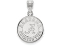 10k White Gold Logoart University Of Alabama Medium Disc Pendant
