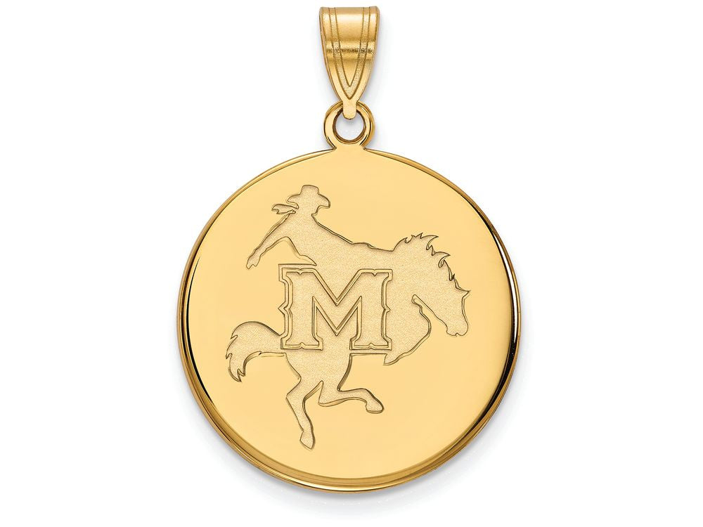 10k Yellow Gold Logoart Mcneese State University Large Disc Pendant