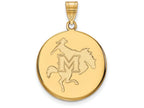 10k Yellow Gold Logoart Mcneese State University Large Disc Pendant