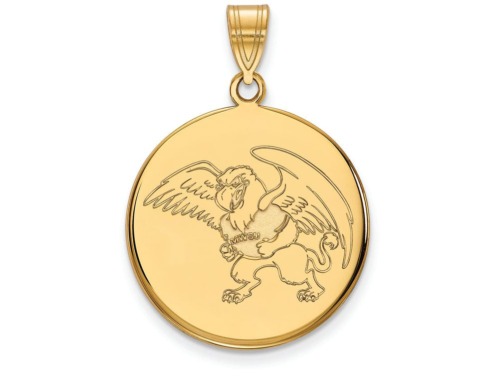 10k Yellow Gold Logoart Missouri Western State University Large Disc Pendant