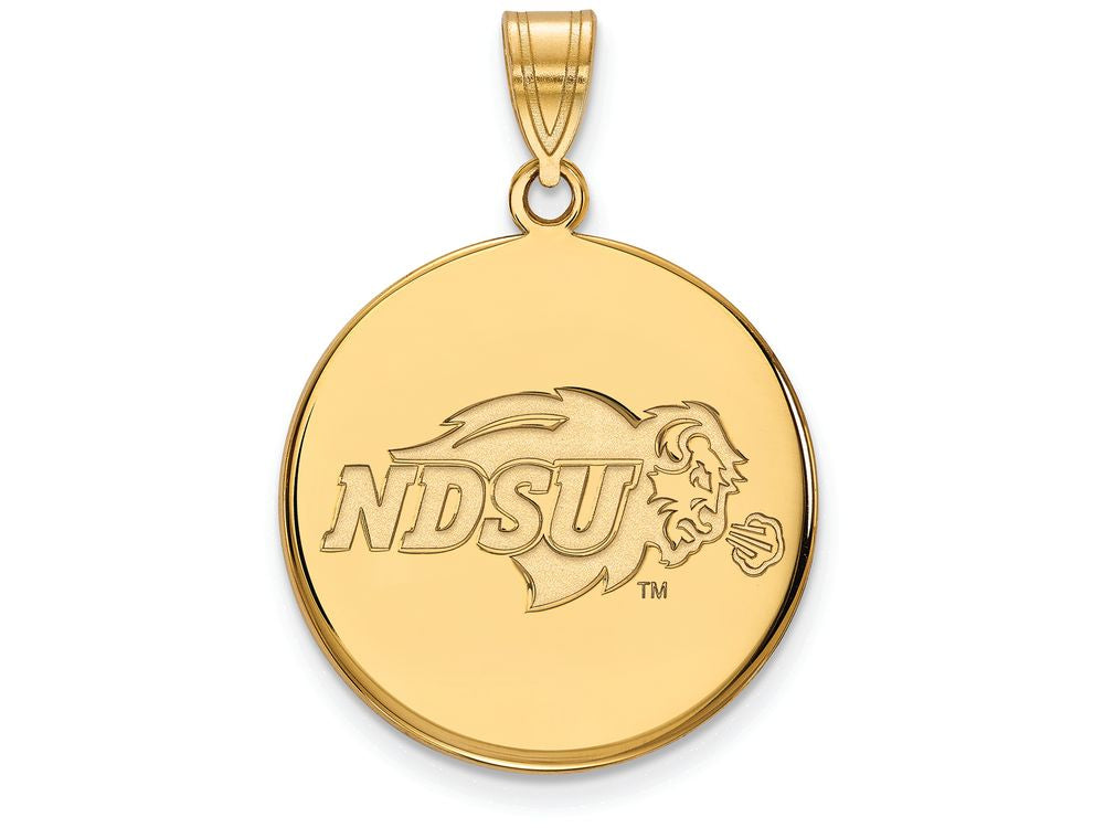 10k Yellow Gold Logoart North Dakota State Large Disc Pendant
