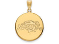 10k Yellow Gold Logoart North Dakota State Large Disc Pendant