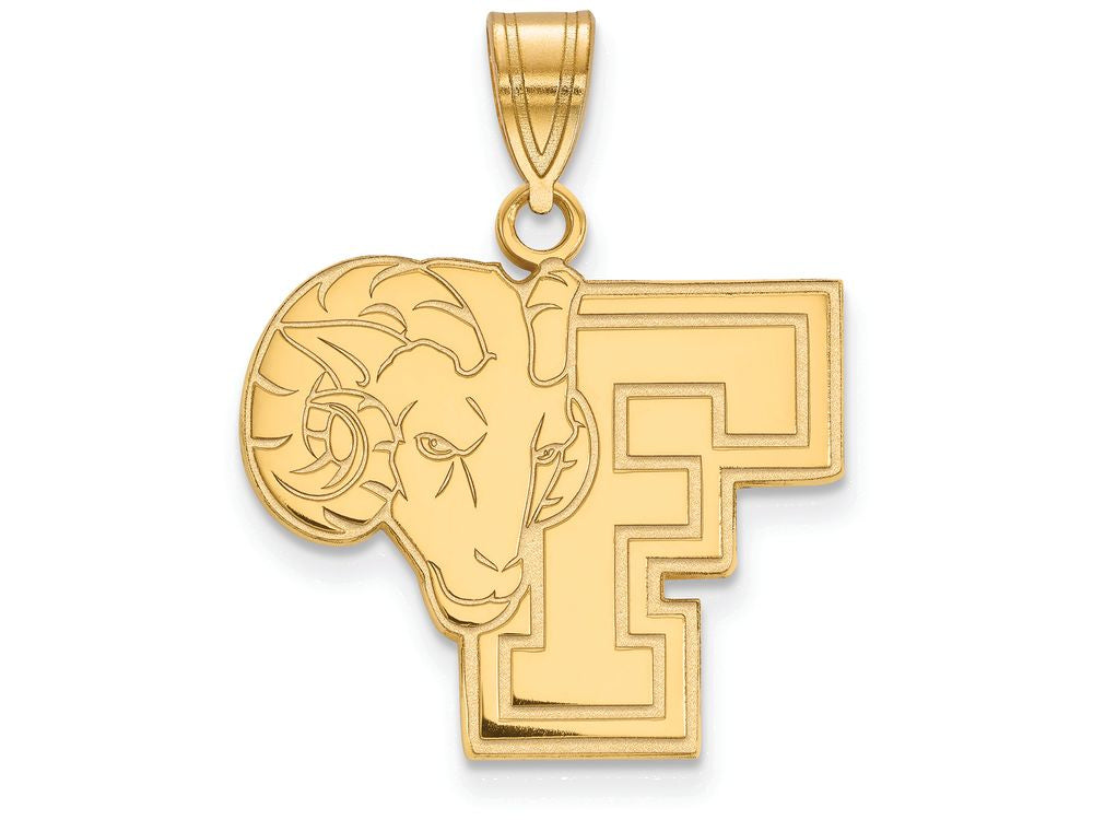 10k Yellow Gold Logoart Fordham University Large Pendant