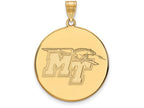 10k Yellow Gold Logoart Middle Tennessee State University Extra Large  Disc Pendant