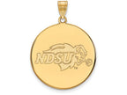 10k Yellow Gold Logoart North Dakota State Extra Large  Disc Pendant