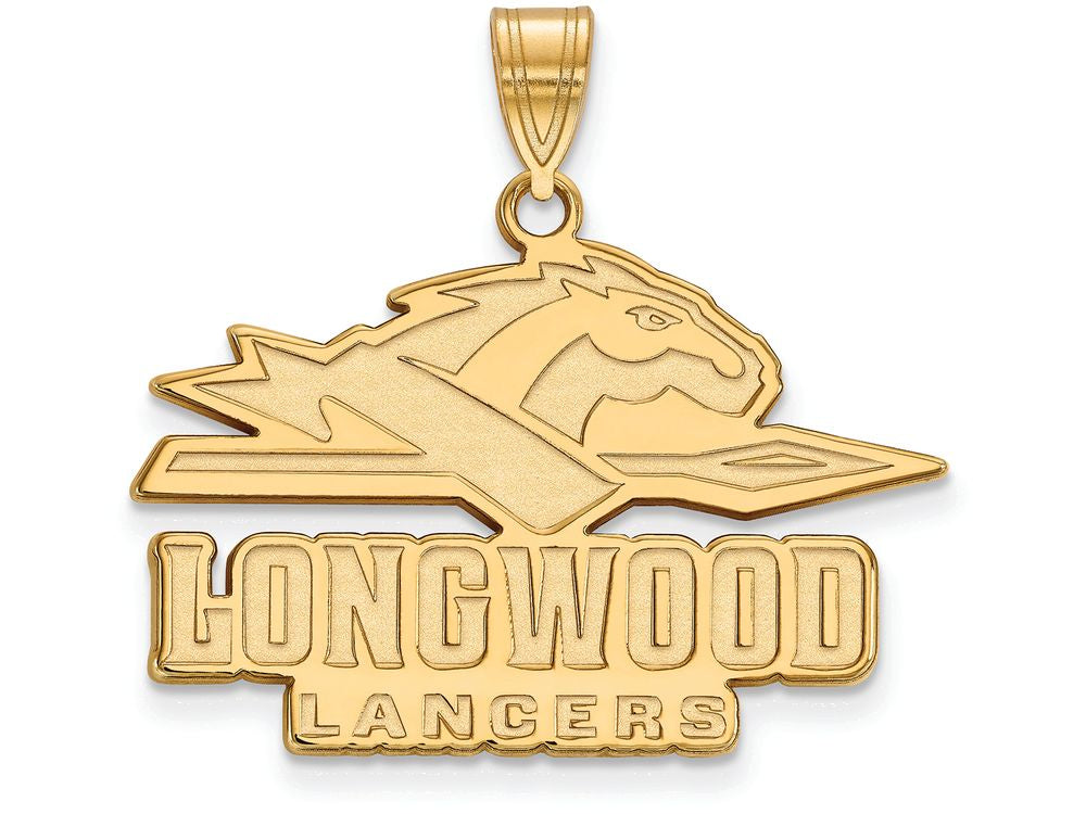 10k Yellow Gold Logoart Longwood University Large Pendant