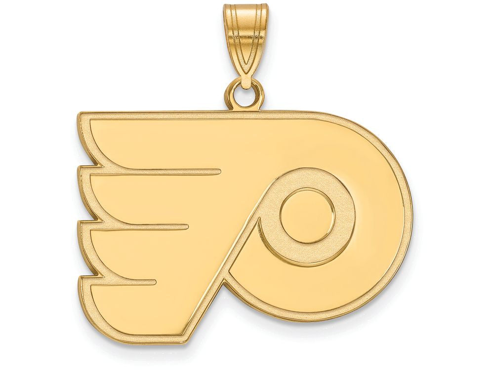 10k Yellow Gold Nhl Logoart Philadelphia Flyers Large Pendant