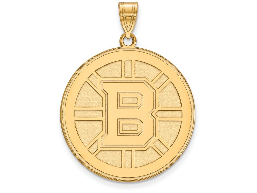 10k Yellow Gold Nhl Logoart Boston Bruins Extra Large  Pendant