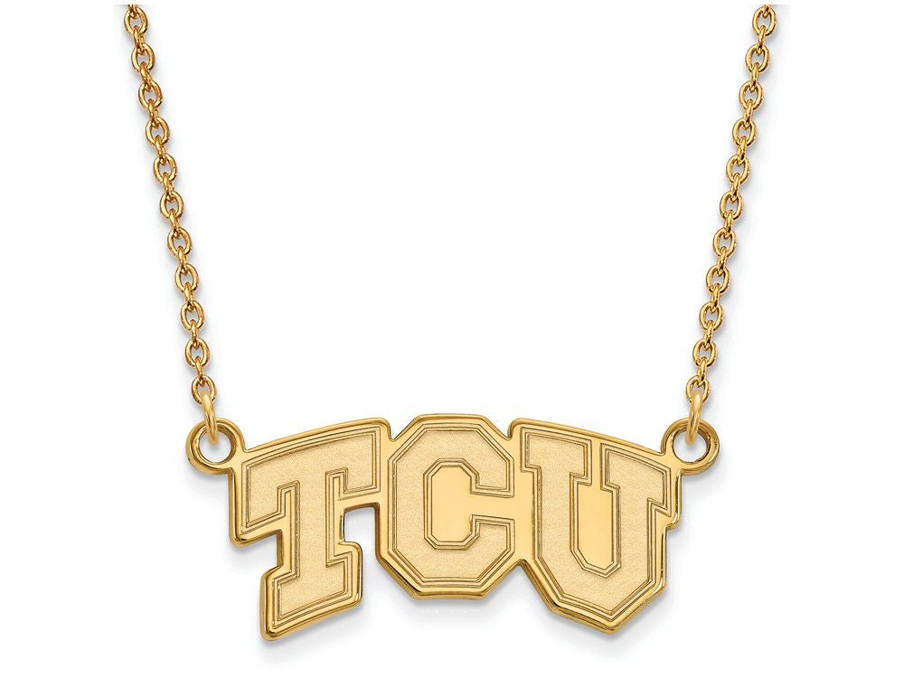 10k Yellow Gold Logoart Texas Christian University Small Pendant Necklace