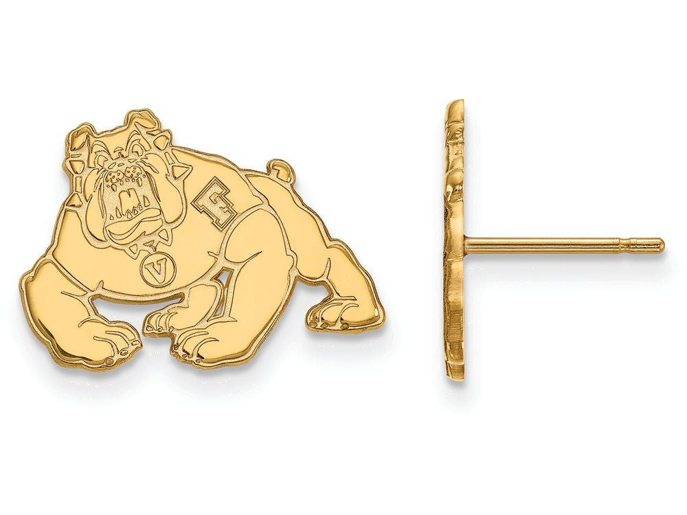 10k Yellow Gold Logoart California State University Fresno Small Post Earrings