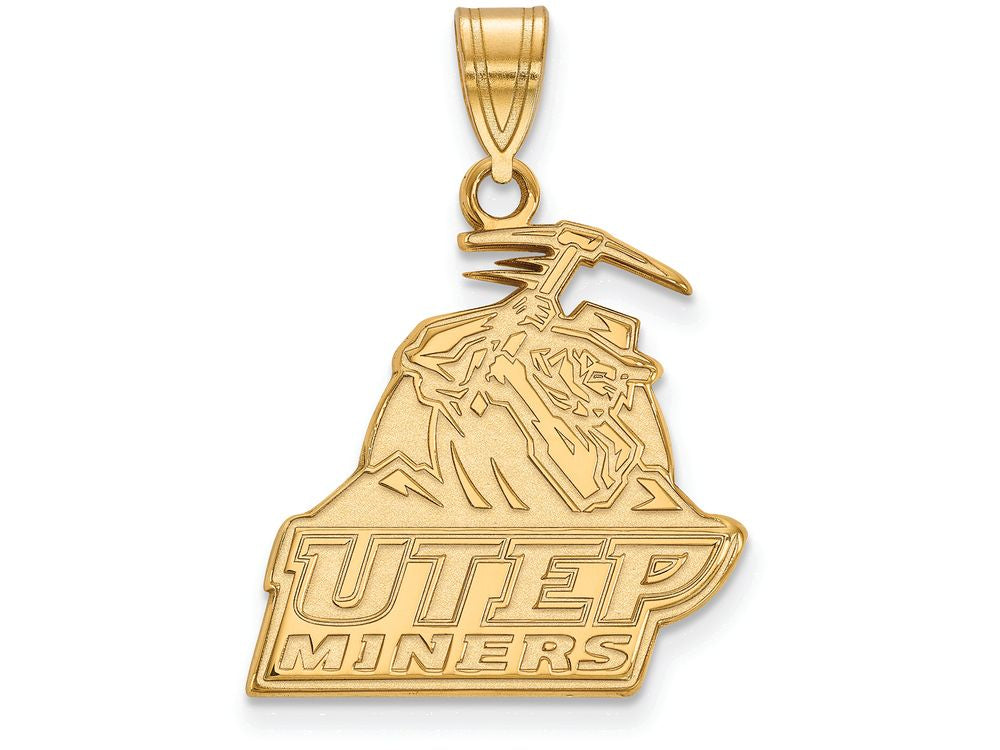 10k Yellow Gold Logoart The University Of Texas At El Paso Large Pendant