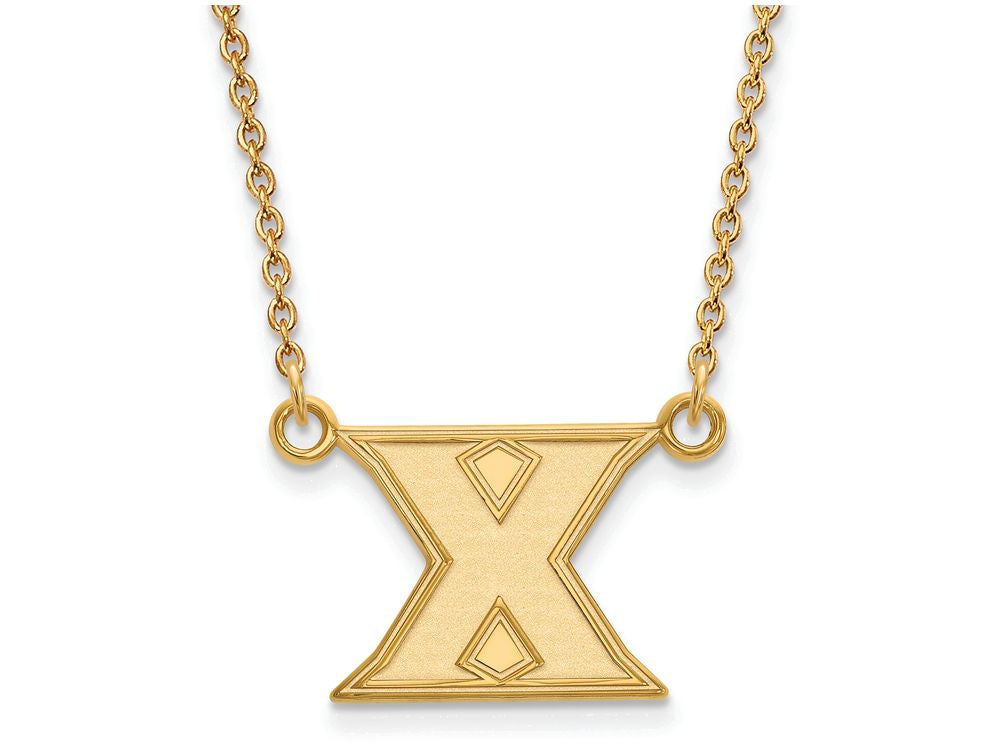 10k Yellow Gold Logoart Xavier University Small Pendant Necklace