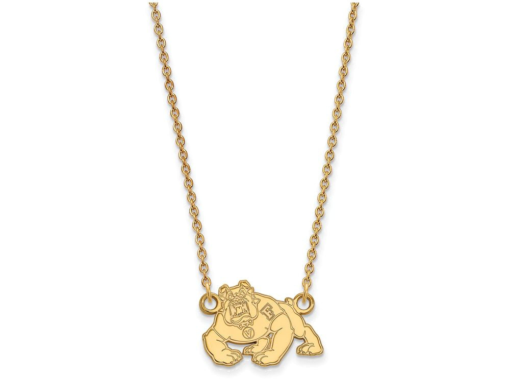 10k Yellow Gold Logoart California State University Fresno Small Pendant Necklace