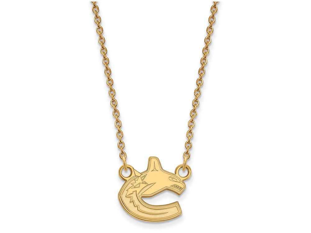 10k Yellow Gold Nhl Logoart Vancouver Canucks Small Pendant Necklace